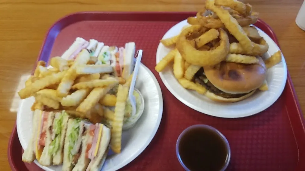 Baby Club Sandwich and Chili Cheeseburger Plate