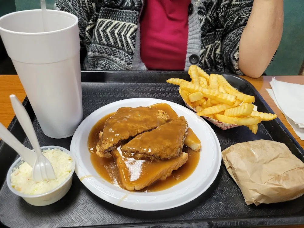 Open Face Sausbury Steak Plate